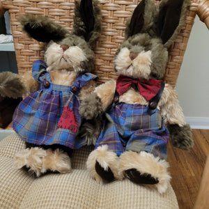 Vintage 1995 Cottage Collectibles Rabbit Pair by Lorraine